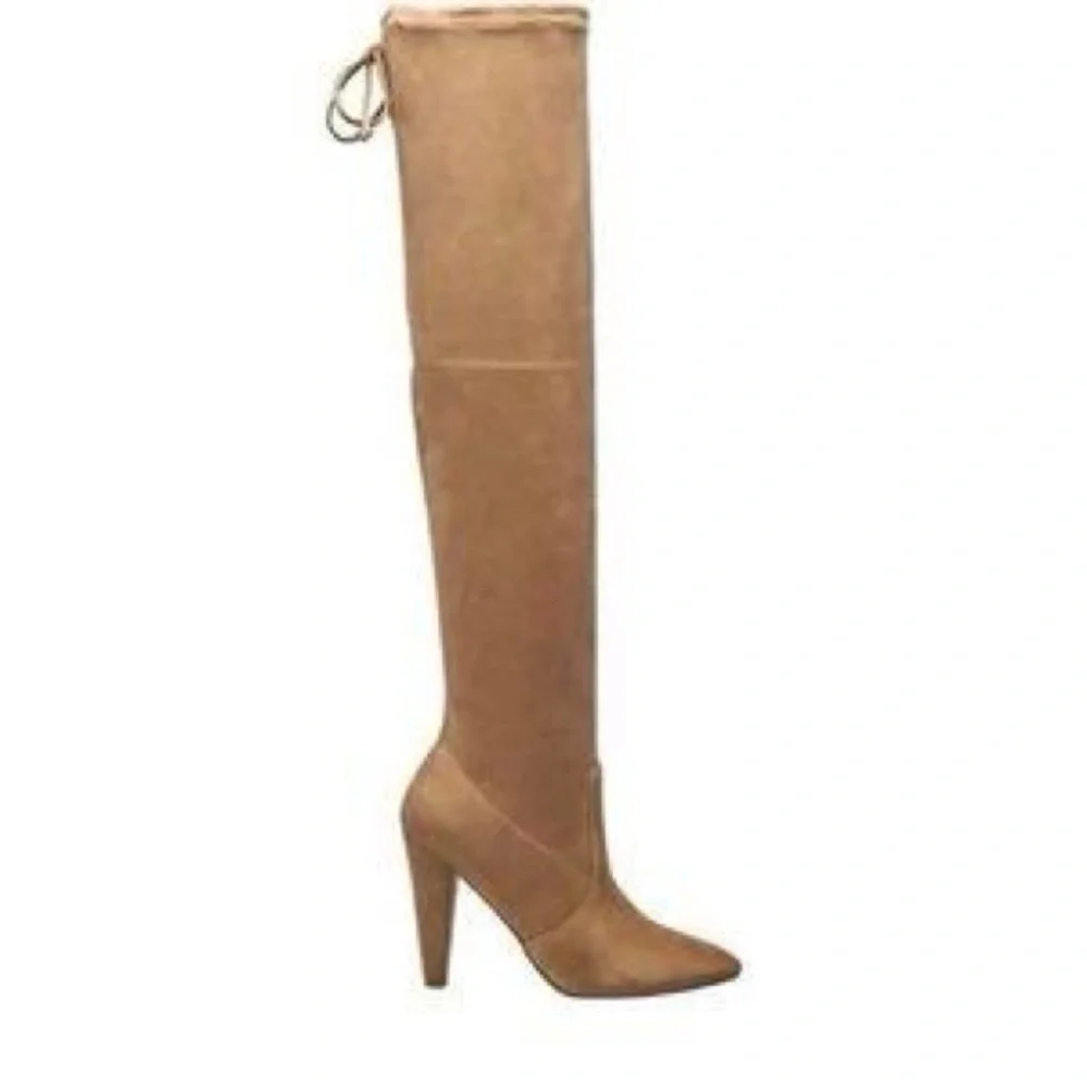 French connection tan over the knee stretchy boots new in box 9 m